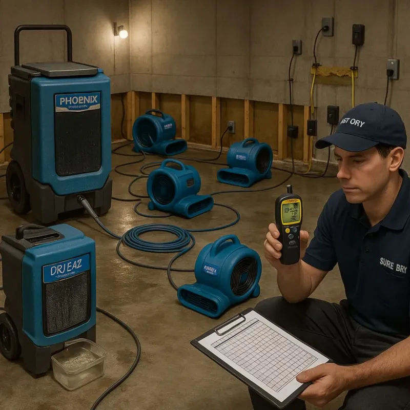 Structural Drying and Dehumidification process in West Milford, NJ